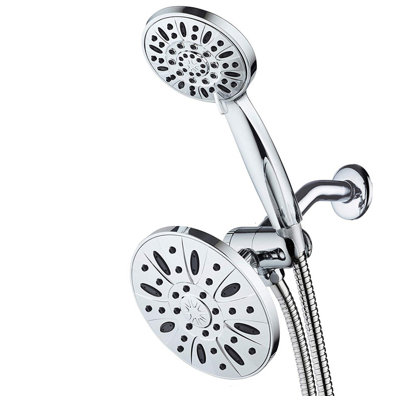 Chrome Dual Head 6-Setting Handheld Rain Shower Combo