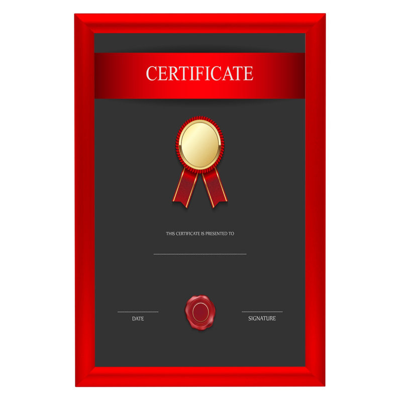 Cadre photo simple en métal, Rouge, 11 po x 17 po
