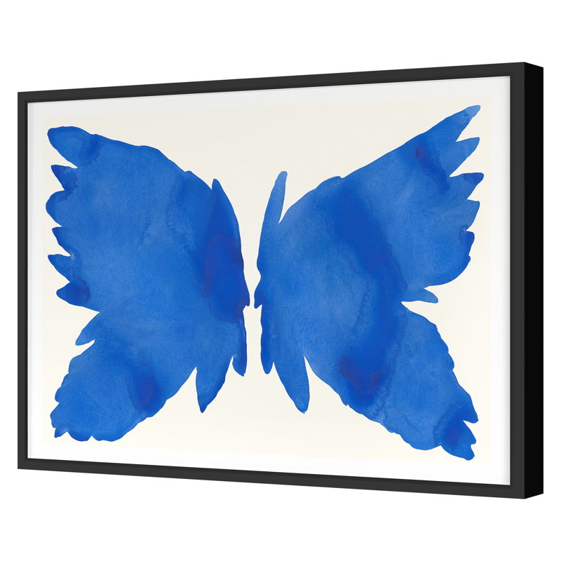 «Blue Bird» par Kate Roebuck - impression d'un seul cadre, Cadre noir, H 25 po x l 31 po