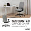 Chaise de bureau ergonomique en tissu HON Ignition 2.0, inclinaison avancée, structure noire, brouillard-120151193-120151188-120151190