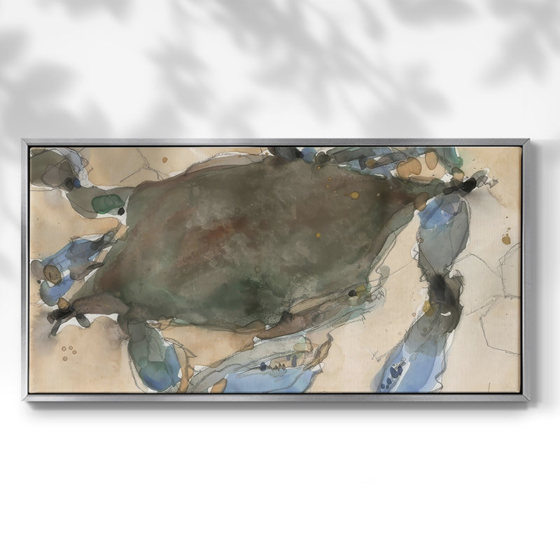 Le crabe du Maryland I - Toile tendue avec châssis encadré - Prêt à être accroché, Argent argent, H 21 po x l 41 po