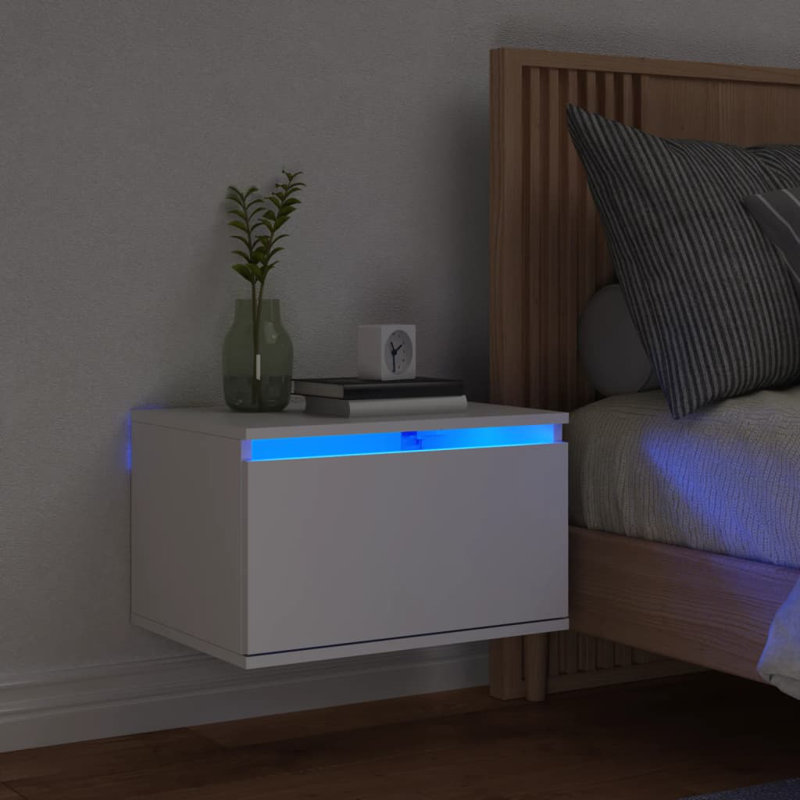 Brandalynn 50cm W Bedside Table, White