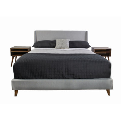 Upholstered Bed With 2 Nightstands
