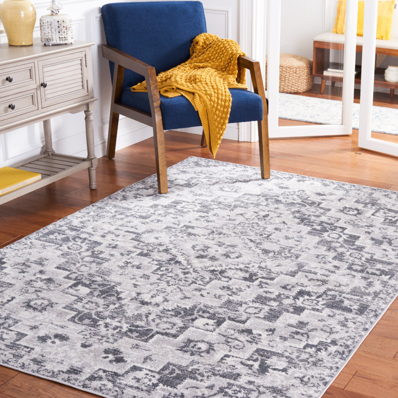 Tapis gris / ivoire Gracie-Lou 650, Rectangle 9 pi x 12 pi