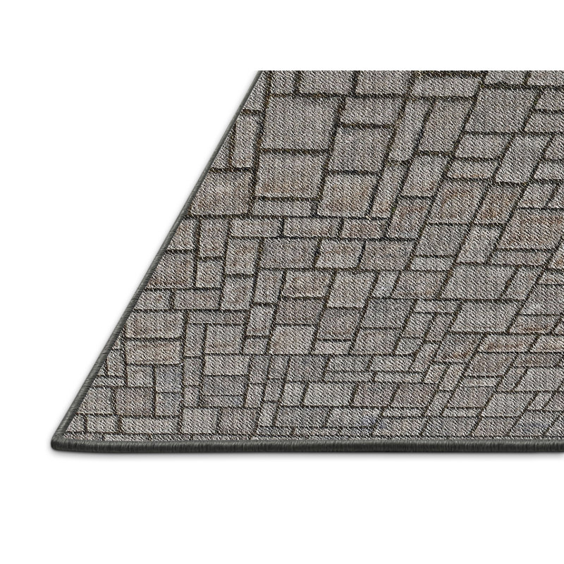 Tapis gris tissé à la machine, Rectangle 8 pi x 10 pi