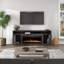 Meuble télé 67 po avec foyer électrique pour téléviseur de 80 po ou moins, assemblage minimal, finition noire-722811880
