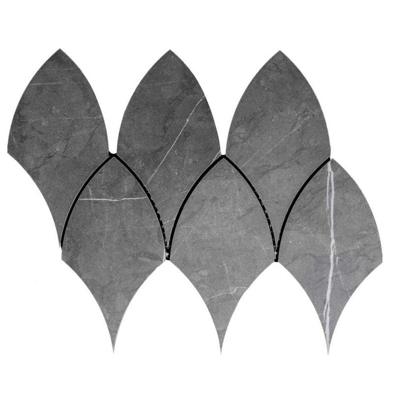 Stately Duchess 8" x 12" Porcelain Novelty Marble Look Wall & Floor Tile, Gray