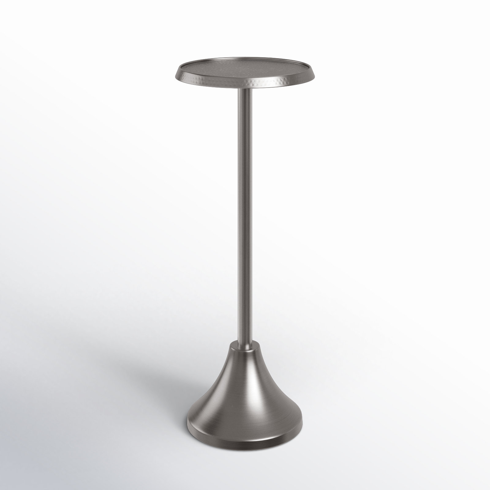 Deanna End Table, 23" H x 9" W x 9" D, Matte Silver Base/Matte Silver Top