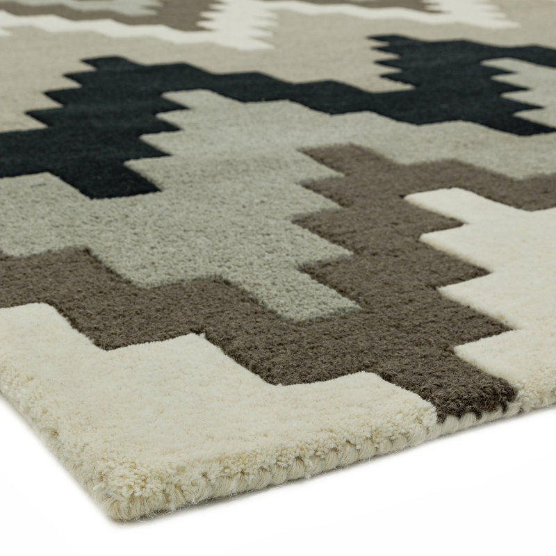 Hargrove Handmade Wool Grey Rug, Rectangle 120 x 170cm