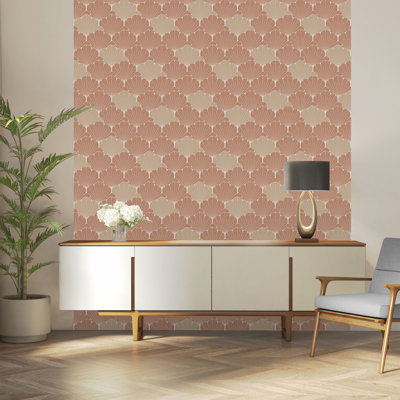 Giant Art Deco Gingko Leaf Wallpaper