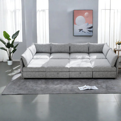 Multifunctional Chenille Sofas With Storage, Modern Modular Design For Living Room