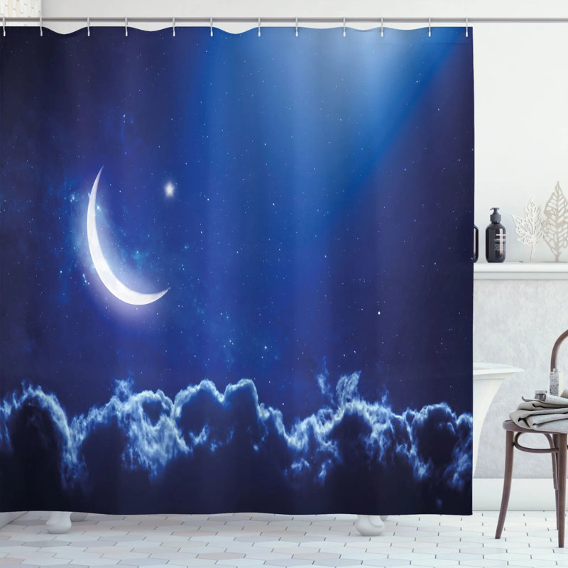 Ensemble de rideau de douche et de crochets night, H 70 po x l 69 po