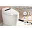 Toilette intelligente avec contrôle de la température de l'eau chaude, de la sécheuse et du siège - chasse d'eau siphonique, siège à ouverture / fermeture automatique, commande de nuit à bidet chauffante portative à lavage à l'arrière,