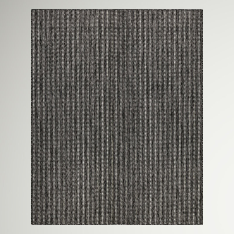 Tapis intérieur / extérieur noir Saldanha, Rectangle 6 pi 6 po x 9 pi 4 po