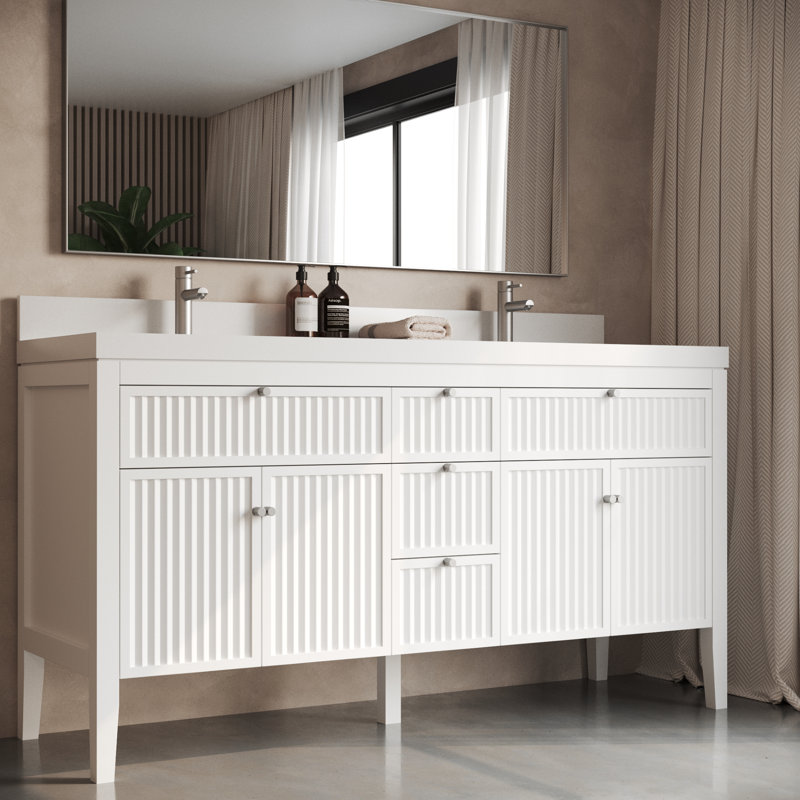 Reyan 63in Single Vanity, White