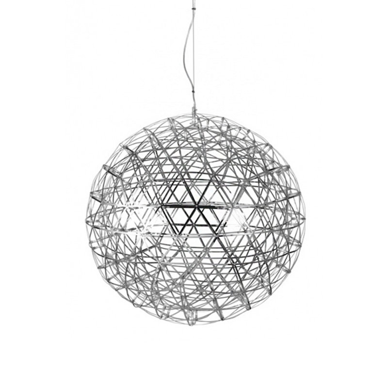 Meraz Modern LED Globe Chandelier, 47" H x 47" W x 47" D, Satin Nickel
