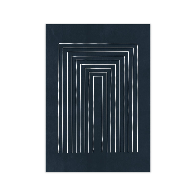 Mid Century Modern Blue A - Single Picture Frame Print, No Frame, 84cm H x 59cm W x 1cm D