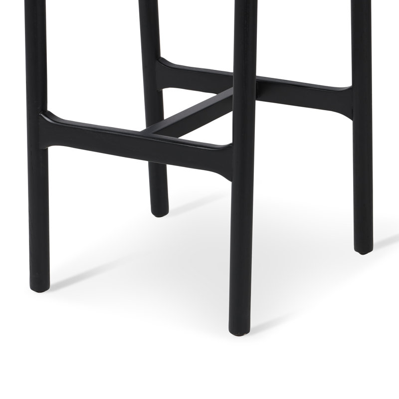 Baden Stool, Bar Stool (30" Seat Height), Sonoma Black/Genuine Leather, Brushed Ebony