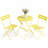  3-piece Folding Bistro Set, Powder Coated Weatherproof Patio Furniture Set, Outdoor Table And Chairs Set of 2 for Patio, Garden, Balcony, Space Saving, Yellow-1504687025