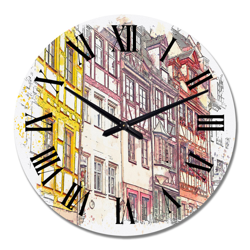 Horloge murale traditionnelle Mid-Century, Grand