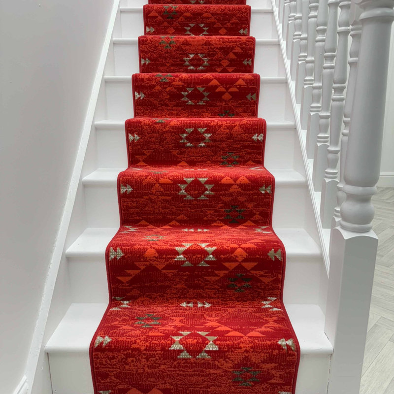 Stair Runner Geometric Area Rug, Runner 60 x 450 cm