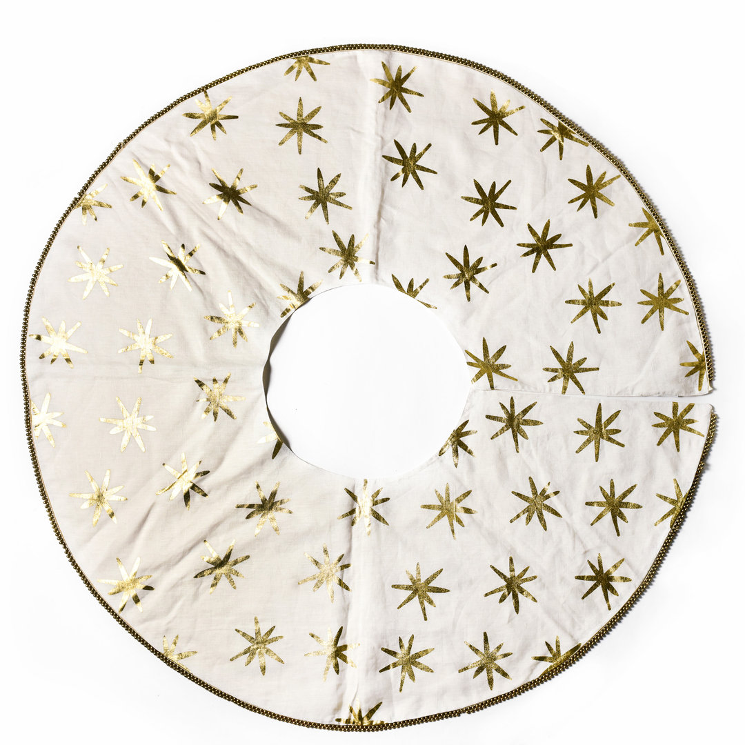 Geometric Linen Tree Skirt Coton Colors by Laura Johnson