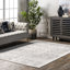 Tapis traditionnel rétro gris à motif de médaillon Etasha-1117893747