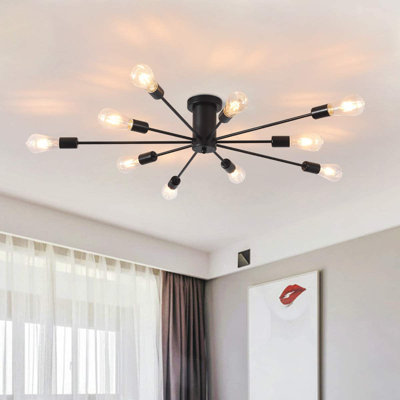 Annalese 10-Light 97cm Dimmable Sputnik Sphere Semi Flush Mount