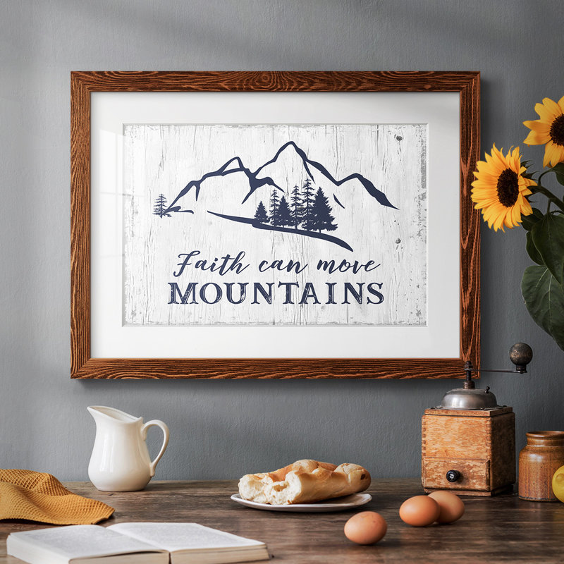 Déplacer les montagnes - impression encadrée rustique avec tableau mat, Érable
