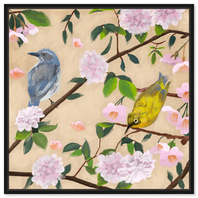 Décoration murale en toile d'oiseaux câlins par 