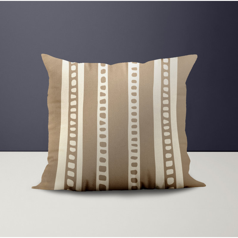 Jeté carré intérieur / extérieur en polyester Ikom, Beige, L 17 po x H 17 po