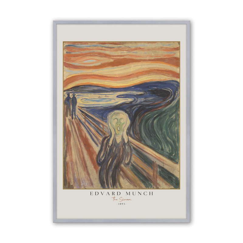 «The Scream» par Edvard Munch v3 , H 21,25 po x l 17,25 po, Chrome poli