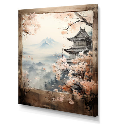 Pink Floral Vintage Japanese Panorama II - Japan Wall Art