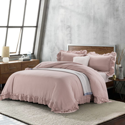 Ensemble de housse de couette en lin délavé à la pierre