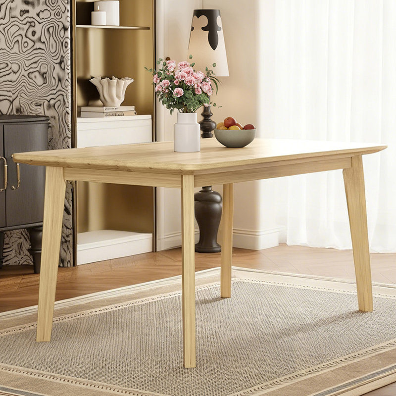 Table de salle à manger Rustic Farmhouse - Structure en bois massif, table de salle à manger rétro, minimaliste, Naturel