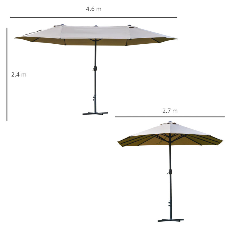 Brom 460cm X 270cm Rectangular Market Parasol, Brown