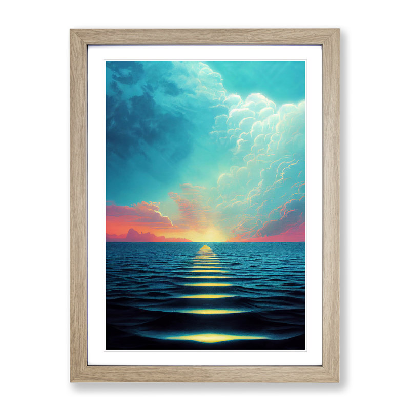 Mind Blowing Sunrise - Framed Print, 64cm H x 46cm W x 2cm D, Oak