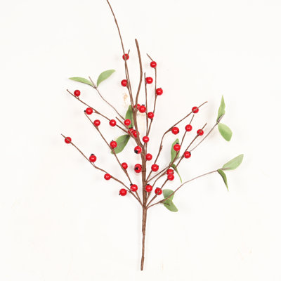 14" Artificial Winter Christmas Day Sprays Berry Branches For Vase Filler, Farmhouse Long Stem Birch Faux Flower For Holidays, Wedding Party Table Decoration, Set Of 12