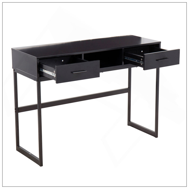 Console Franklin en métal noir et bois noir par Lumisource, Noir