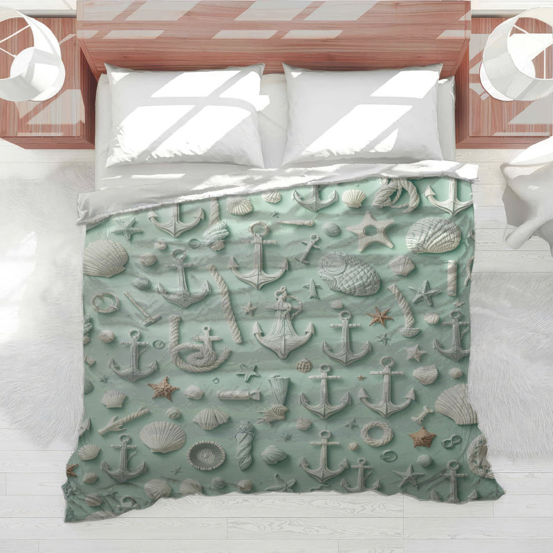 Shells Anchors Rope Seashells Comforter, King