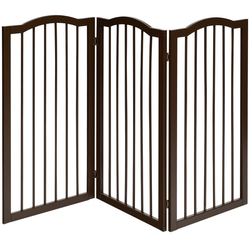 Coley Wood Free Standing Pet Gate With Door
