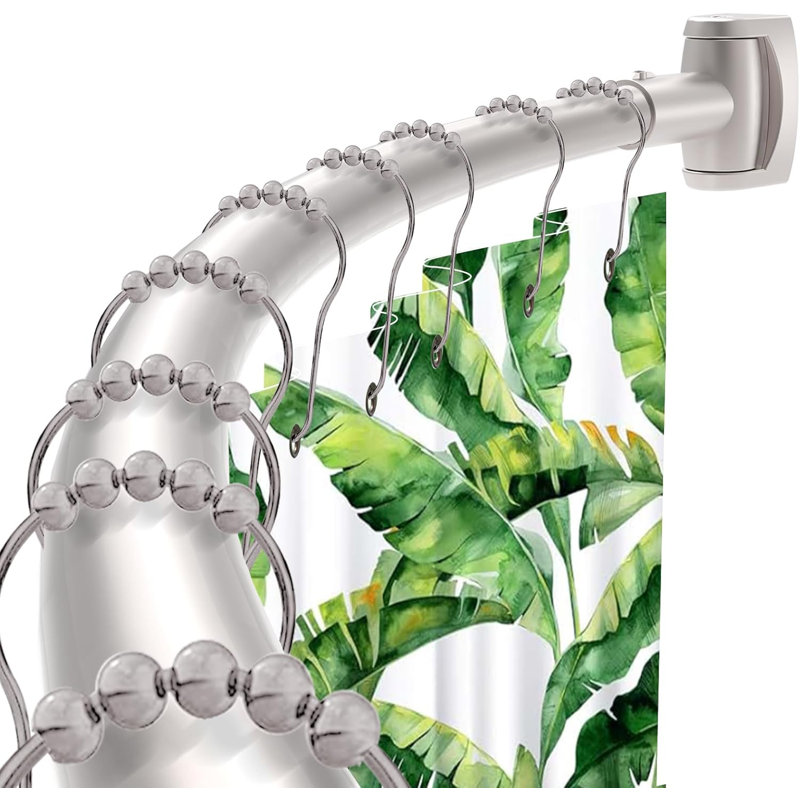 78cm Curved Wall Shower Curtain Pole, Brushed Nickel