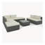Ensemble de mobilier d'extérieur 8 pièces, ensemble de conversation en osier de jardin, canapé simple combinable, coussins en osier-446241010-446241015