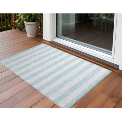 Tapis extérieur lavable antidérapant 2 pi x 3 pi bleu ciel