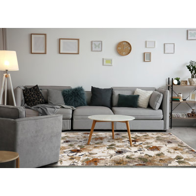 Tapis botanique crème Paturi