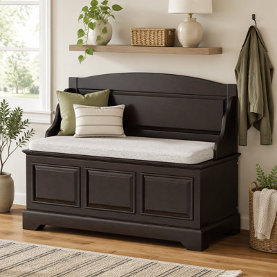 Banc à chaussures, banc de rangement pour chaussures rétro avec dispositifs de fermeture en douceur, coffre de rangement avec rangement caché et coussin pour l'entrée, le couloir, le salon