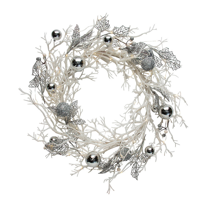 Fun Express Light-Up White Winter Wreath Christmas Decoration