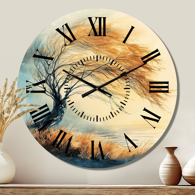 Horloge murale rustique en métal Windswept, Médium