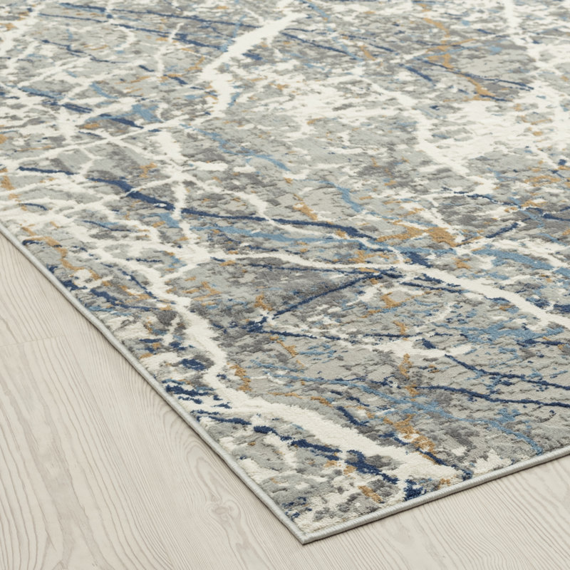 Area Rug in Grey, Rectangle 7'6" x 9'6"