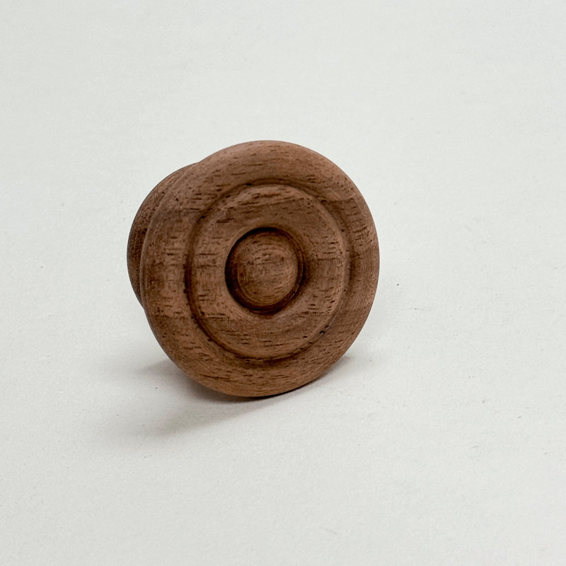 Round Walnut Large Cabinet Knob "Palmer" Wood Knob, 2"